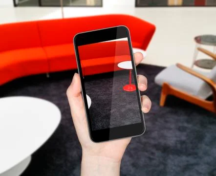 Hand with mobile phone Иллюстрация