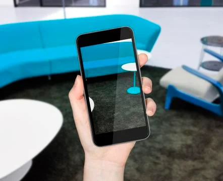 Hand with mobile phone Stock Illustration