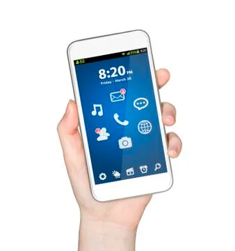 Hand with mobile phone Иллюстрация