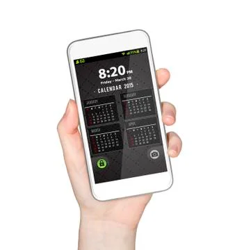 Hand with mobile phone Stock Illustration