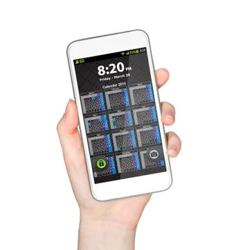 Hand with mobile phone Stock Illustration