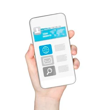 Hand with mobile phone Иллюстрация