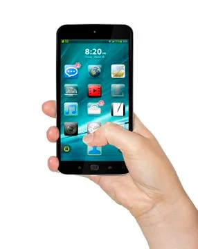 Hand with mobile phone Stock Illustration
