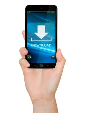 Hand with mobile phone Stock Illustration