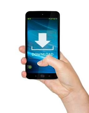 Hand with mobile phone Stock Illustration