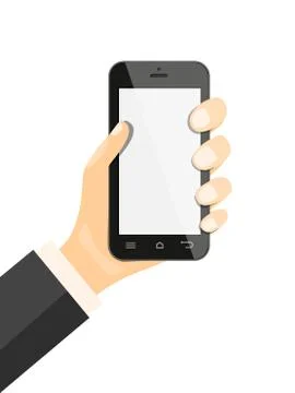 Hand with mobile phone Stock Illustration
