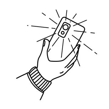 Hand with a mobile phone Stock Illustration