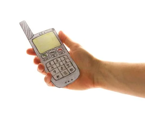 Hand with mobile phone Stock Photos