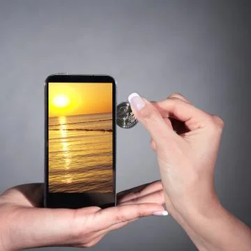 Hand with mobile phone Stock Photos