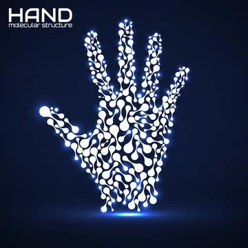 Hand of molecular structure, idea for your design, vector illustration Stock Illustration