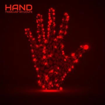 Hand of molecular structure, idea for your design, vector illustration Stock Illustration
