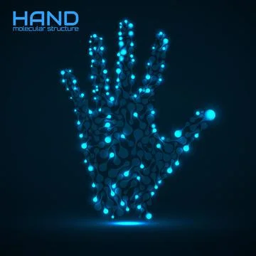 Hand of molecular structure, idea for your design, vector illustration Illustrazione stock