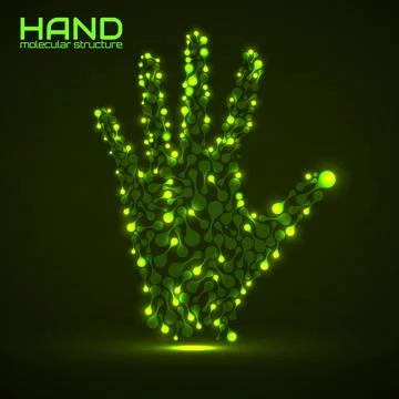 Hand of molecular structure, idea for your design, vector illustration Stock Illustration