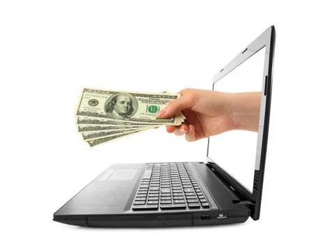 Hand with money and notebook Ilustração Stock