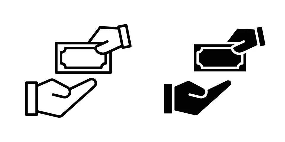 Hand money exchange icon for design projects and web UI Stock Illustration