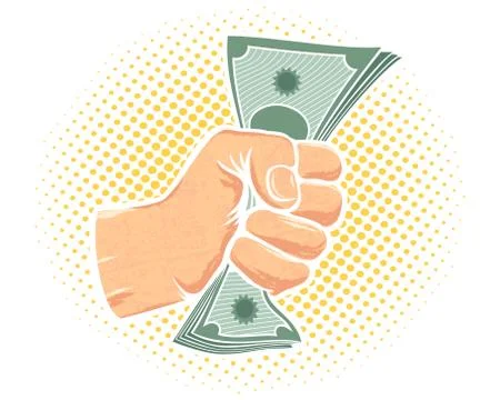 Hand with money Stock Illustration