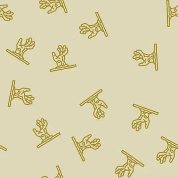 Hand monster zombie line vector seamless pattern Illustration