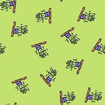 Hand monster zombie vector seamless pattern Illustrazione stock