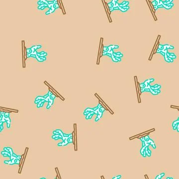 Hand monster zombie vector seamless pattern 스톡 일러스트