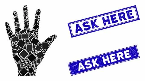 Hand Mosaic and Scratched Rectangle Watermarks Stock Illustration
