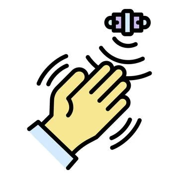 Hand motion sensor icon color outline vector 스톡 일러스트
