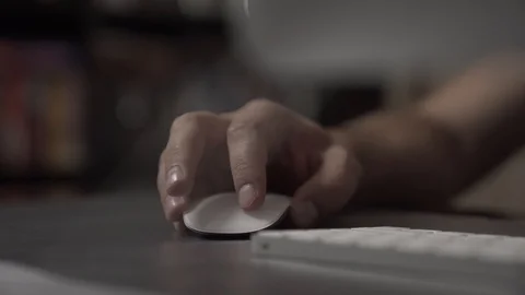 Hand On Mouse Clicking And Scrolling  4k Stock Footage 127628234
