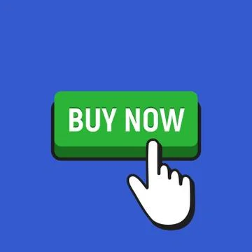 Hand Mouse Cursor Clicks the Buy Now Button. Pointer Push Press Button Concep Stock Illustration