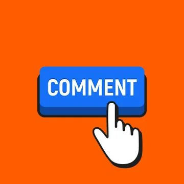 Hand Mouse Cursor Clicks the Comment Button. Pointer Push Press Button Concep Stock Illustration