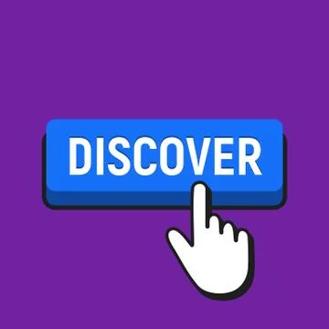Hand Mouse Cursor Clicks the Discover Button. Stock Illustration