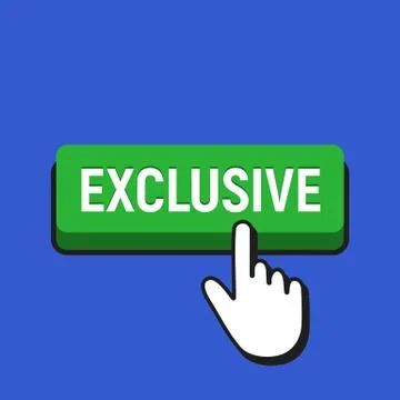Hand Mouse Cursor Clicks the Exclusive Button. Stock Illustration