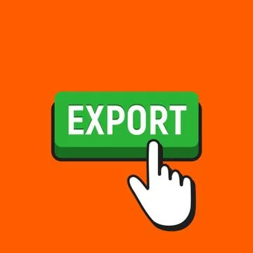 Hand Mouse Cursor Clicks the Export Button. Pointer Push Press Button Concept Stock Illustration