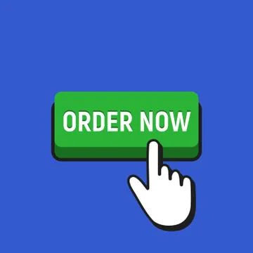 Hand Mouse Cursor Clicks the Order Now Button. 스톡 일러스트