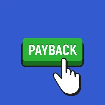 Hand Mouse Cursor Clicks the Payback Button. Pointer Push Press Button Concep Stock Illustration