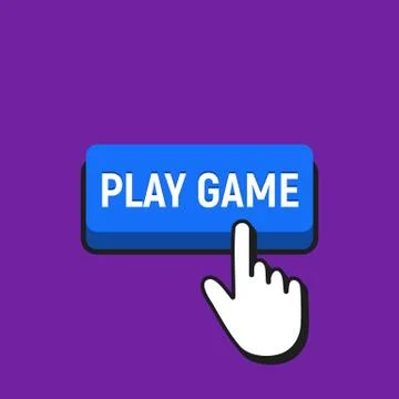 Hand Mouse Cursor Clicks the Play Game Button. Stock Illustration