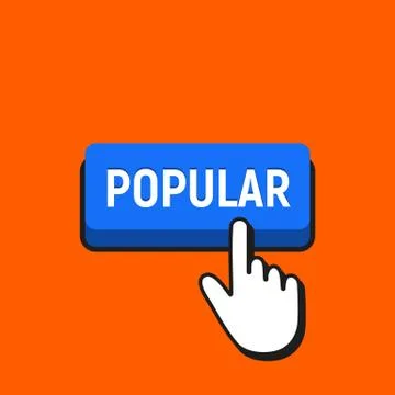 Hand Mouse Cursor Clicks the Popular Button. Pointer Push Press Button Concep Stock Illustration