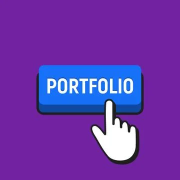 Hand Mouse Cursor Clicks the Portfolio Button. Stock-Illustration