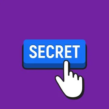 Hand Mouse Cursor Clicks the Secret Button. Pointer Push Press Button Concept Stock Illustration