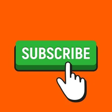 Hand Mouse Cursor Clicks the Subscribe Button. Stock Illustration