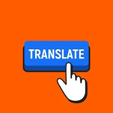 Hand Mouse Cursor Clicks the Translate Button. Stock Illustration