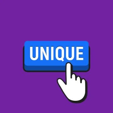 Hand Mouse Cursor Clicks the Unique Button. Pointer Push Press Button Concept Stock Illustration