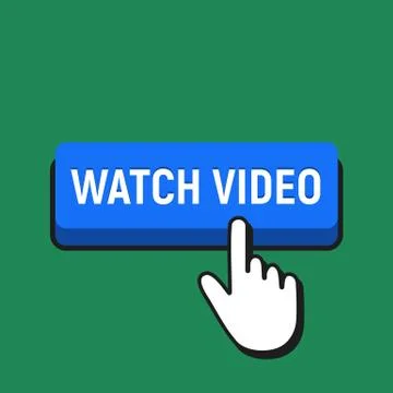 Hand Mouse Cursor Clicks the Watch Video Button. Stock Illustration