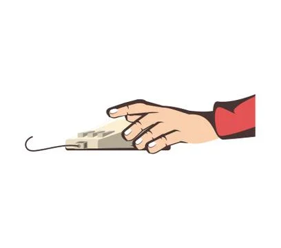 Hand with mouse device computer Stock Illustration
