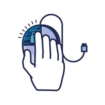 Hand with mouse device computer 스톡 일러스트