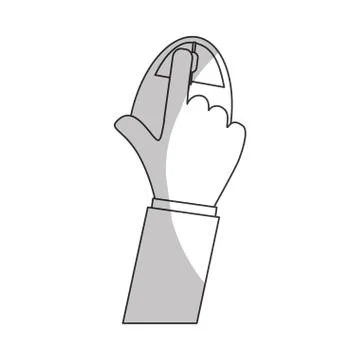 Hand with mouse device 스톡 일러스트