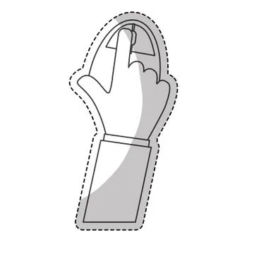 Hand with mouse device Stock Illustration