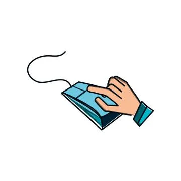 Hand with mouse device 스톡 일러스트