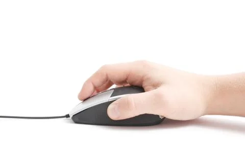 Hand on mouse Stock Photos