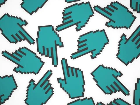 Hand mouse pointers on white background Stock Illustration