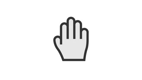 Hand Move Cursor animated icon on white background Stock Footage 240528494