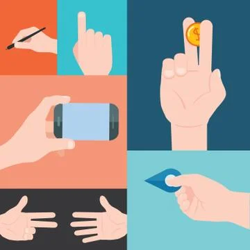 Hand movement concept flat design, vector イラスト素材